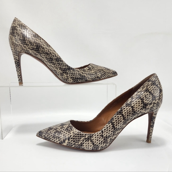 RALPH LAUREN PURPLE LABEL Heels, leather, animal print approx. 3.25”, size 9.5 - Picture 4 of 13